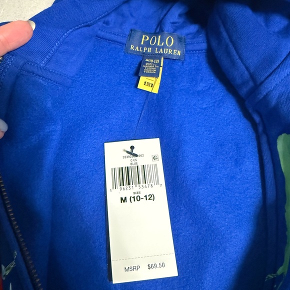 BNWT POLO RALPH LAUREN FLEECE YOUTH ZIP UP HOODIE, SIZE M, 10-12Y - Picture 5 of 8